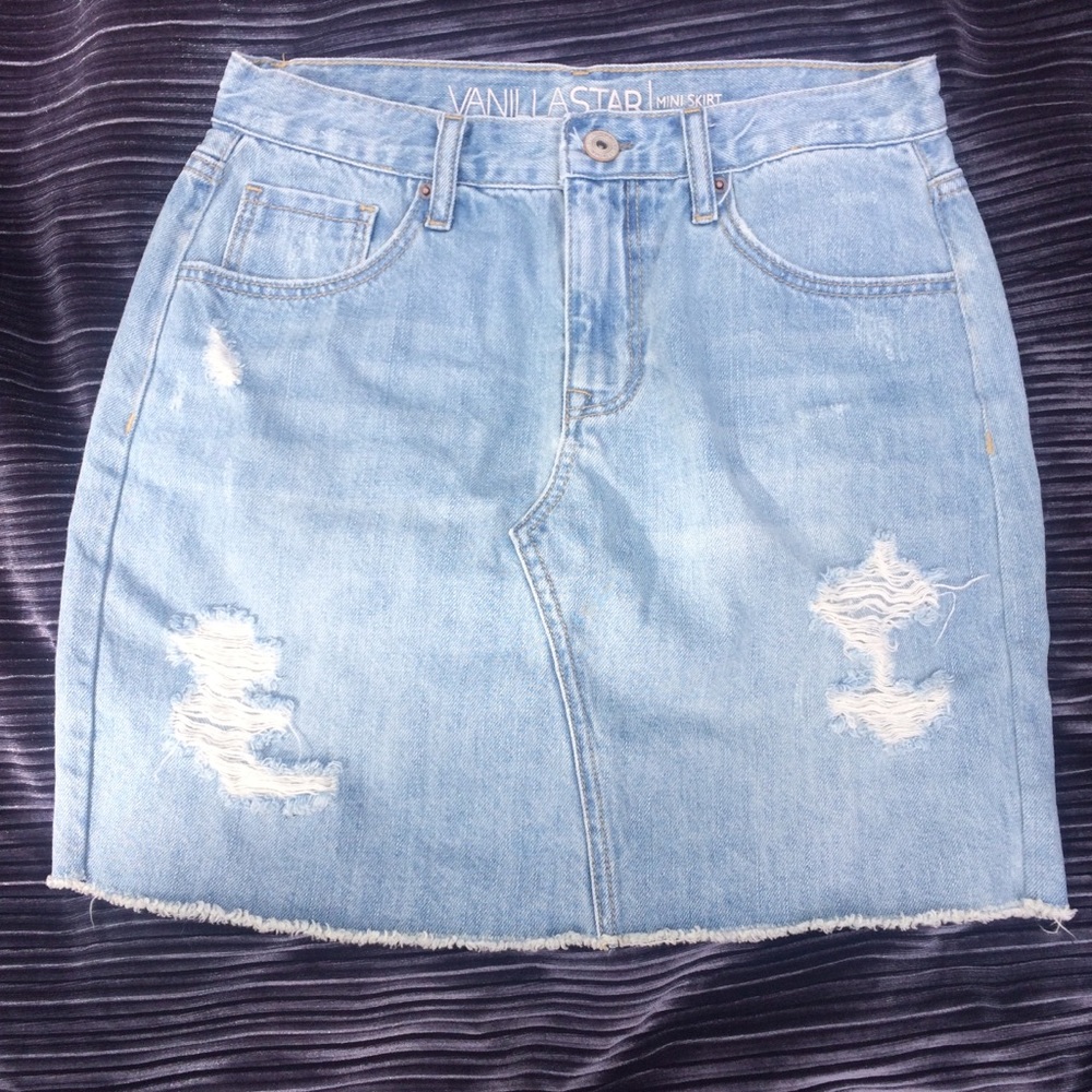 Denim Skirt High Waisted